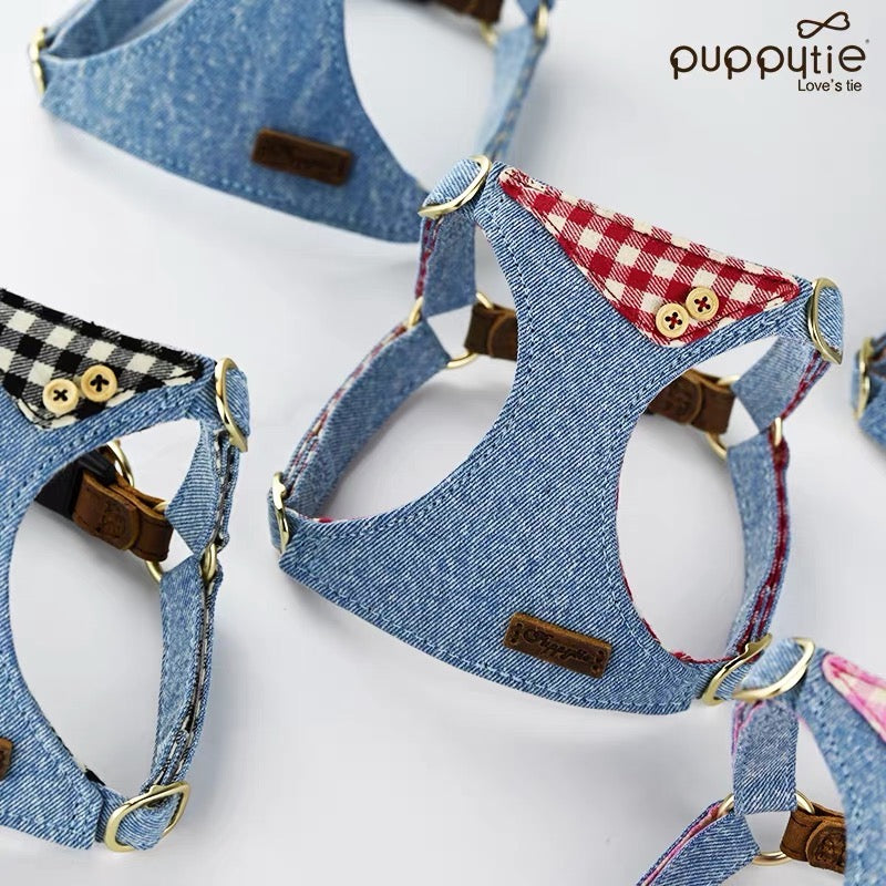 Puppytie Dog Leashベストスタイルのハーネス、小型犬用の調整可能なペットリーシュ、テディ、かわいいペット用品