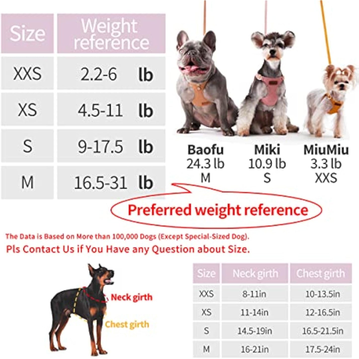 Puppytie No Pull Dog Harness with Multifunction Dog Leash,Soft Adjustable No Choke Escape Proof Pet Harness Vest,Light