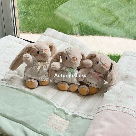 Autumn Bless ペットカート用うさぎのぬいぐるみチャーム | Bunny Plush Charms for Pet Strollers – Pastel Ribbon Trio