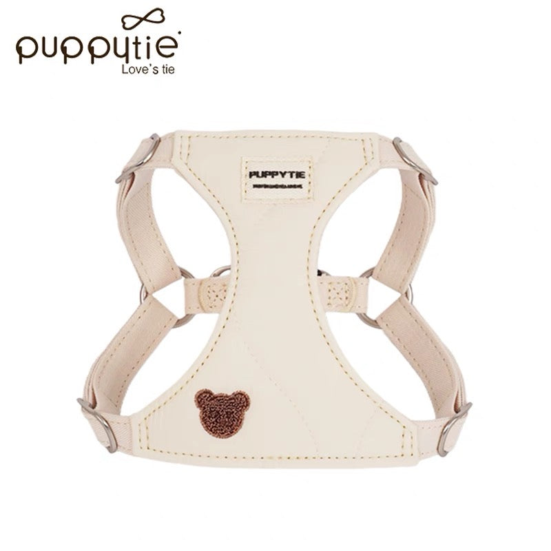 Puppytie Vesty Style Dog Harness-Bichon과 같은 작은 개를위한 사랑스러운 가슴 하네스 및 가죽 끈, 산책 및 외출에 적합합니다.
