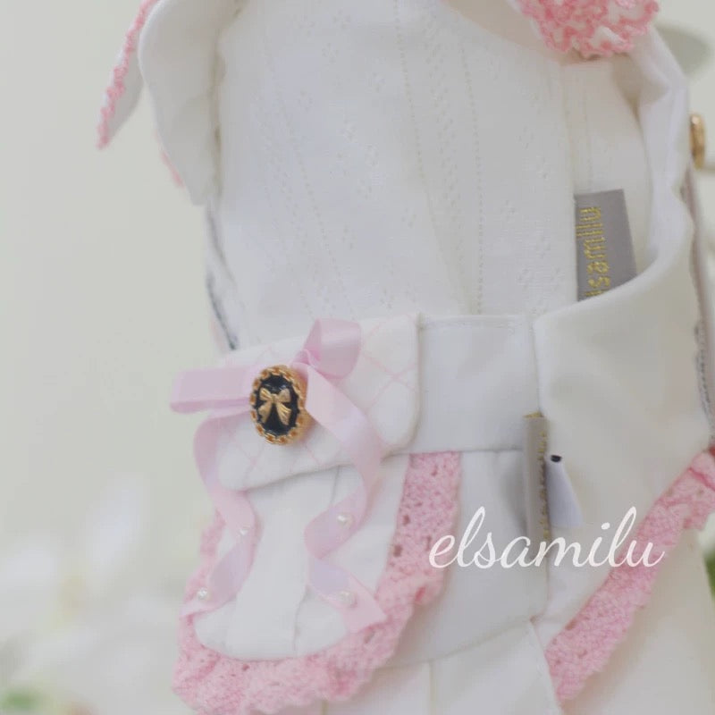 Elsamilu インナー付きプリーツワンピース | Pleated Dress with Inner Set (White Color)