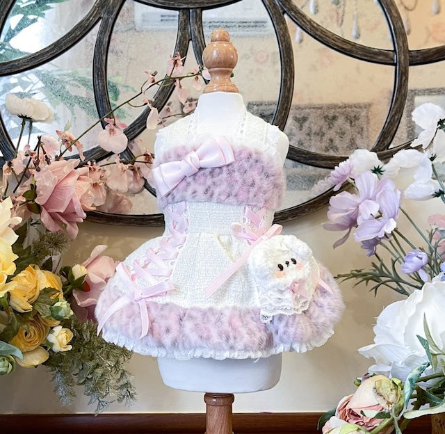 Fancy House  Doll Lace Ribbon Dress