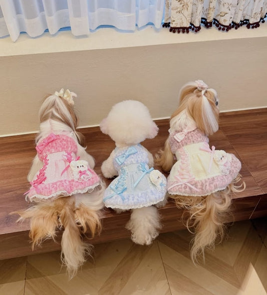 Fancy House  Doll Lace Ribbon Dress