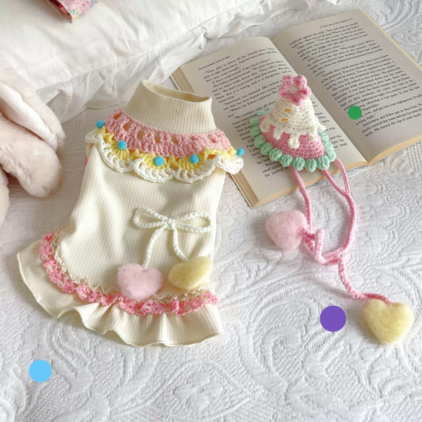 Autumn Bless パステルケーキフリルニットワンピース | Pastel Cake Frill Knit Dress