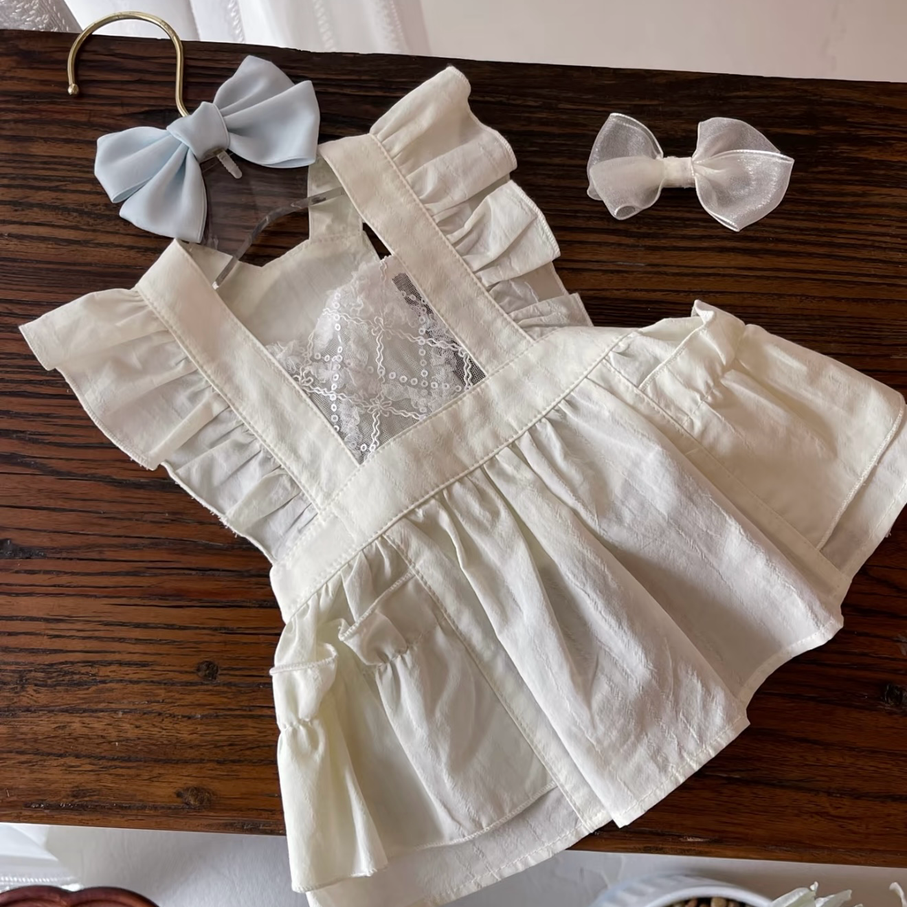 Autumn Bless White Ruffled Lace Dress