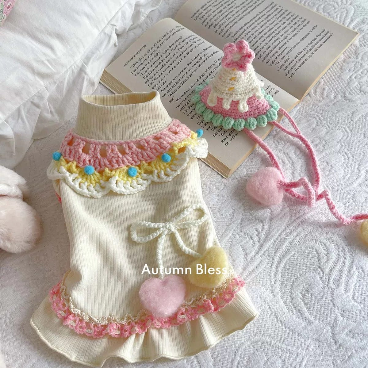 Autumn Bless パステルケーキフリルニットワンピース | Pastel Cake Frill Knit Dress