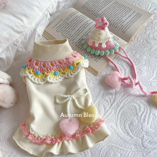 Autumn Bless パステルケーキフリルニットワンピース | Pastel Cake Frill Knit Dress
