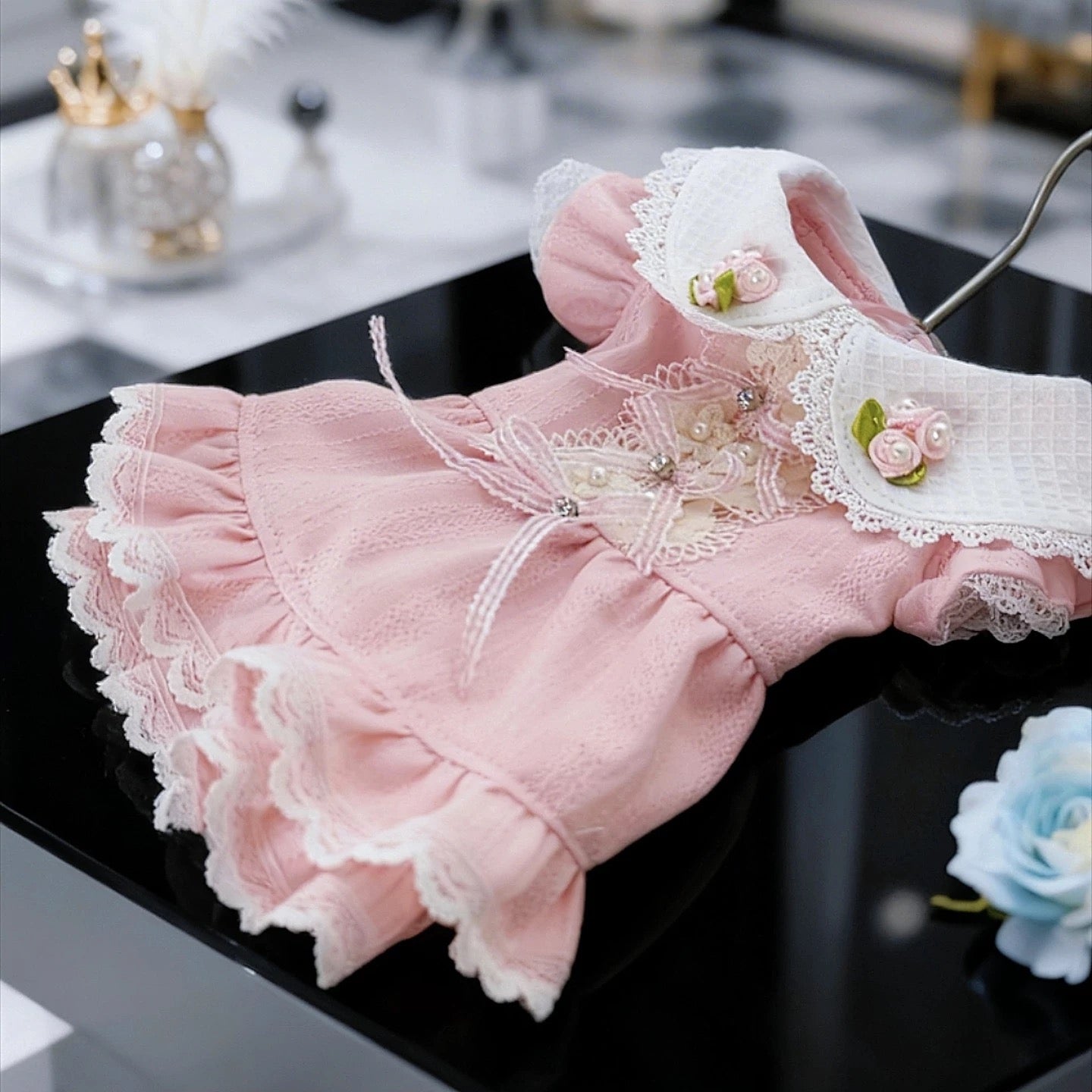 Doung Baby Rosy Lace Princess Dress｜韓国風ローズレースドレス