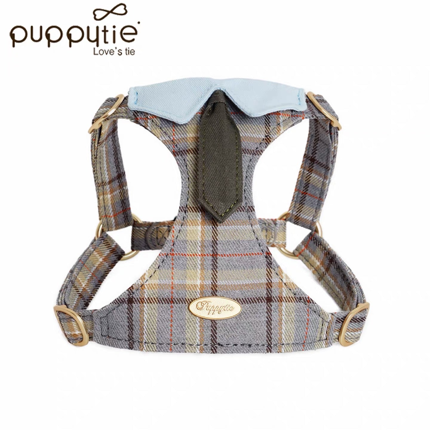Puppytie Classic Plaid Tie No Pull Dog & Cat Harness