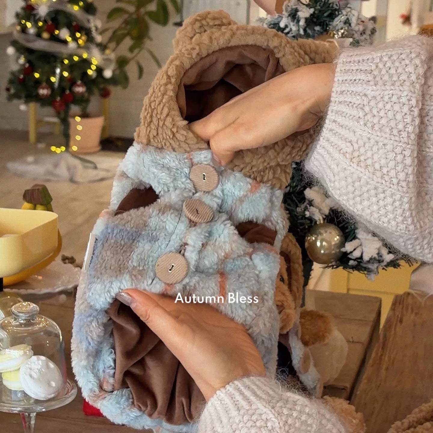 ベアボア フーディーコート｜Autumn Bless 小型犬アウター – Petto Vogue