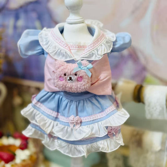 Elsamilu Girly Sailor Ribbon Dress with Plush Bow