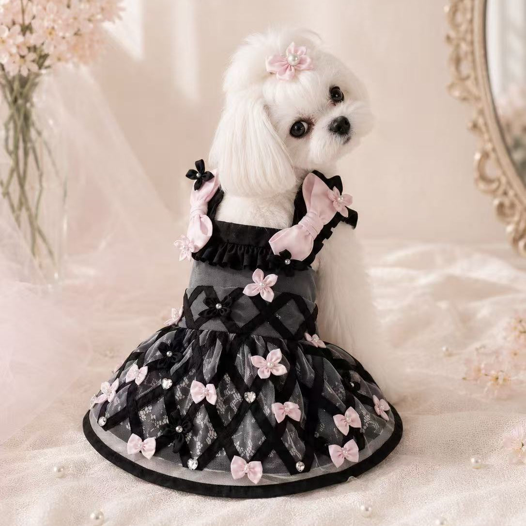 Elsamilu Blossom Ribbon Lace Dress Black Edition｜上品なブラック