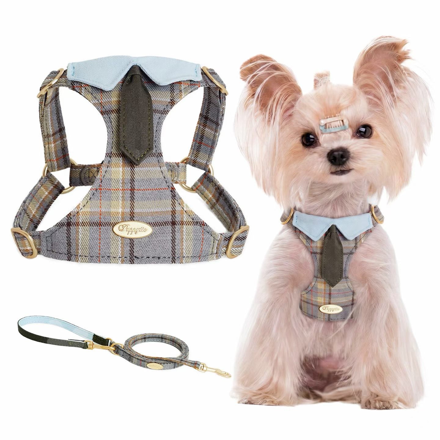 Puppytie Classic Plaid Tie No Pull Dog & Cat Harness