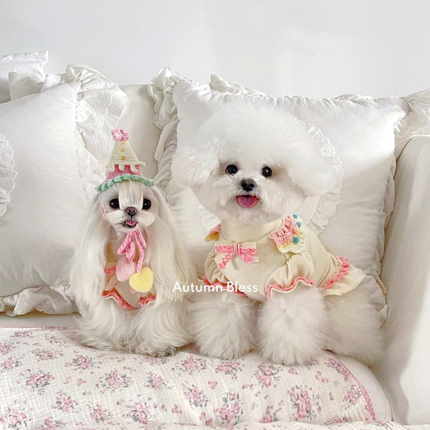 Autumn Bless パステルケーキフリルニットワンピース | Pastel Cake Frill Knit Dress