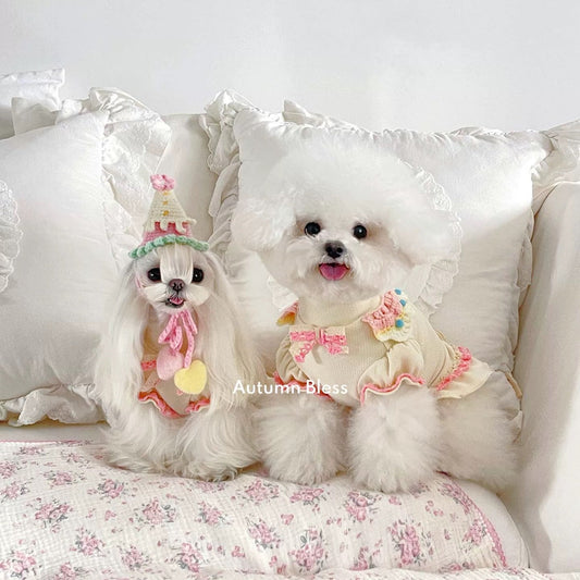 Autumn Bless パステルケーキフリルニットワンピース | Pastel Cake Frill Knit Dress