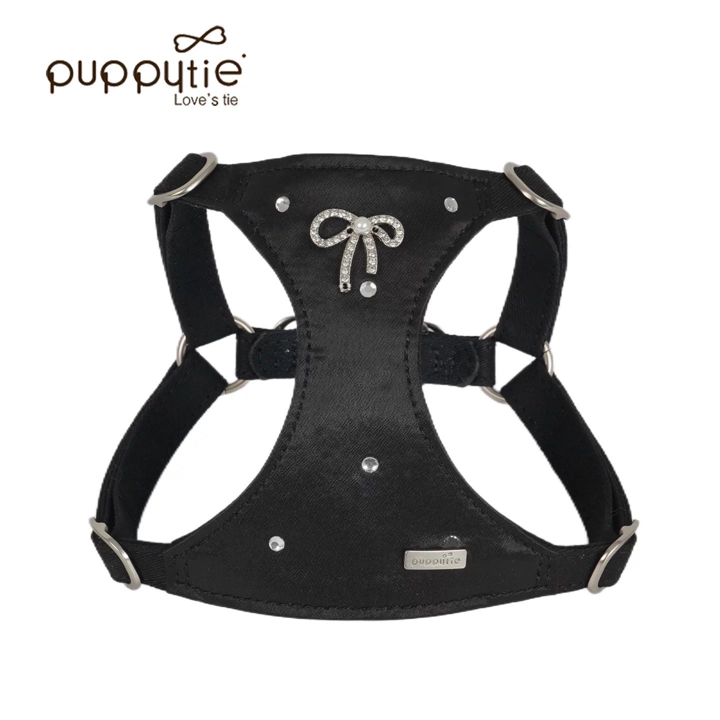 Puppytie猫・犬用ベスト型ハーネス（リボン付き） – お出かけ用ペットリード、首に負担をかけないタイプ| Bowknot Vest-Style Harness for Cats & Dogs – Pet Leash for Outings, No Pull on Neck