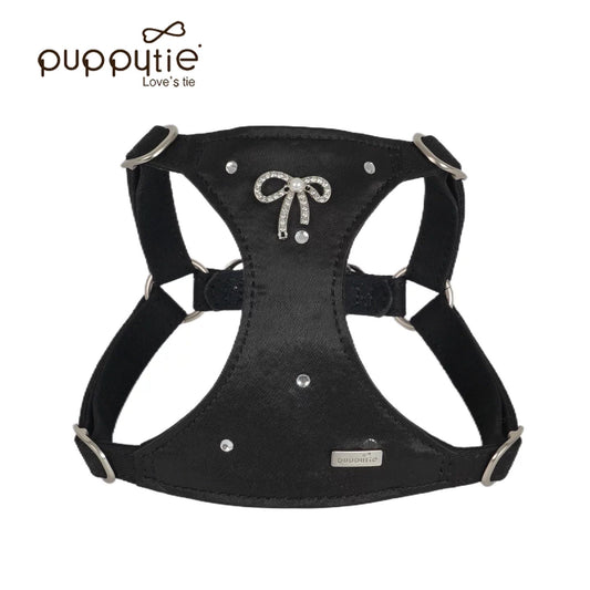 Puppytie猫・犬用ベスト型ハーネス（リボン付き） – お出かけ用ペットリード、首に負担をかけないタイプ| Bowknot Vest-Style Harness for Cats & Dogs – Pet Leash for Outings, No Pull on Neck