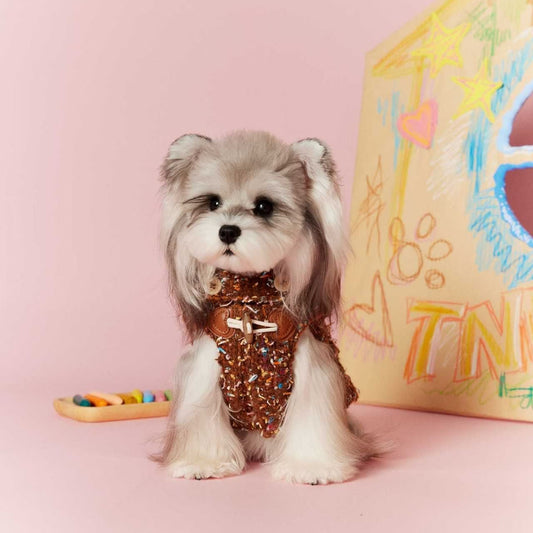 Tawney Bear Classic Brown Tweed Dog Vest
