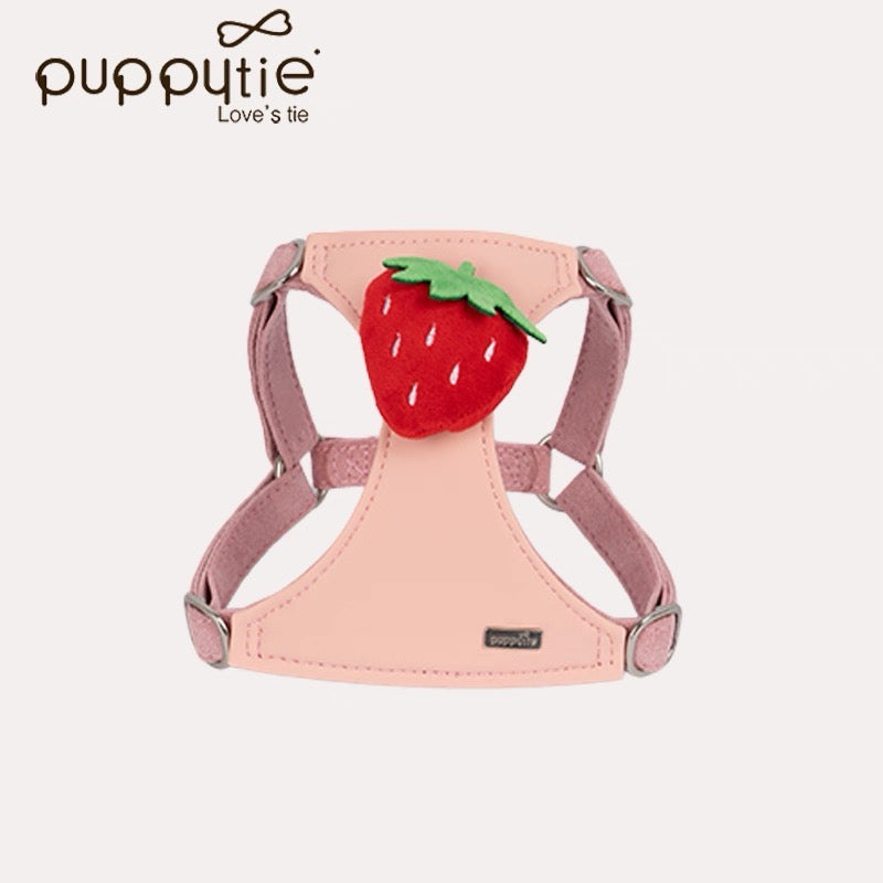 Puppytie ペット用ぬいぐるみフルーツハーネス＆リードセット – 猫犬兼用のかわいいベスト型胸当てハーネス| Plushruit Pet Harness and Leash Set – Cute Vest-Style Chest Harness for Cats and Dogs