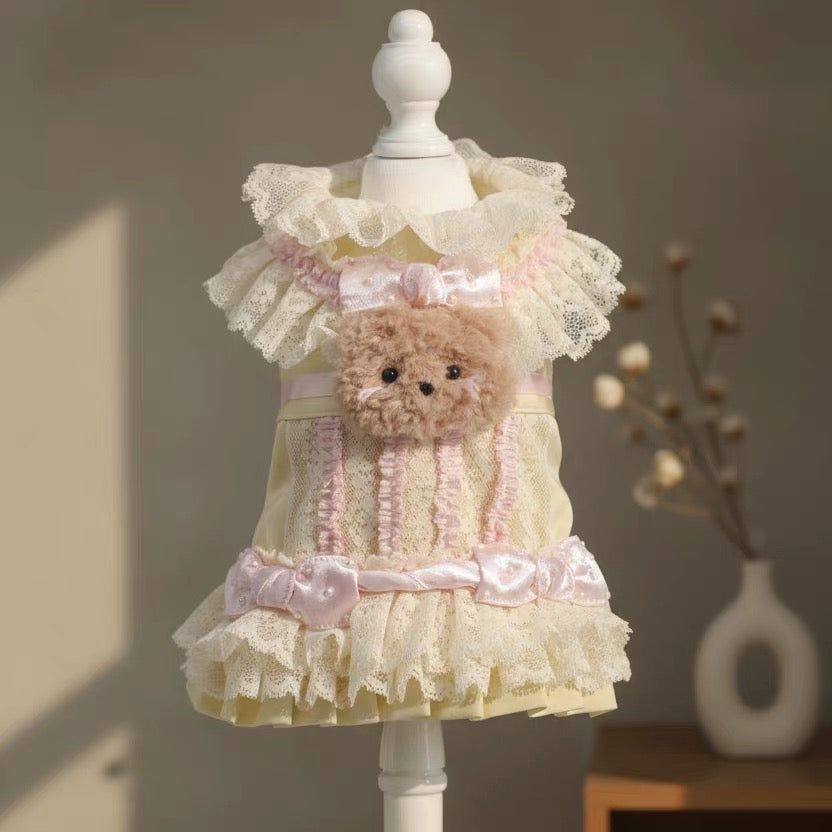 Elsamilu Lovely Bear Pastel Dress – Yellow