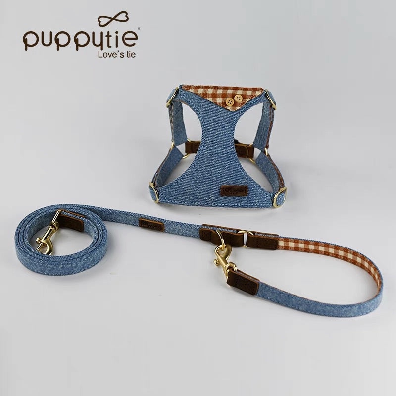 Puppytie Dog Leashベストスタイルのハーネス、小型犬用の調整可能なペットリーシュ、テディ、かわいいペット用品