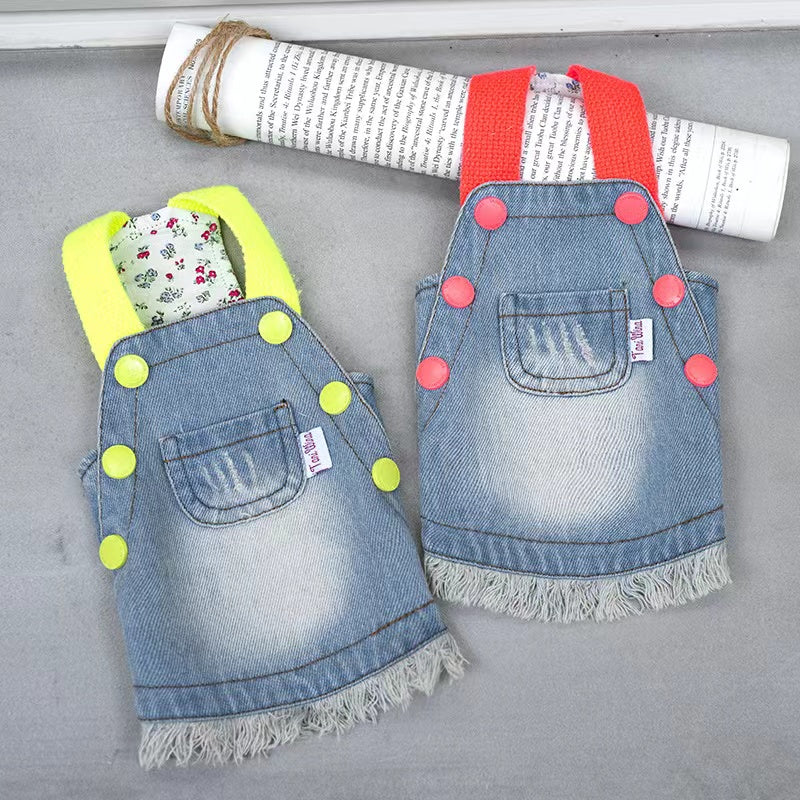 taniwina 형광성 fido denim 드레스 애완 동물 옷을위한 애완 동물 옷