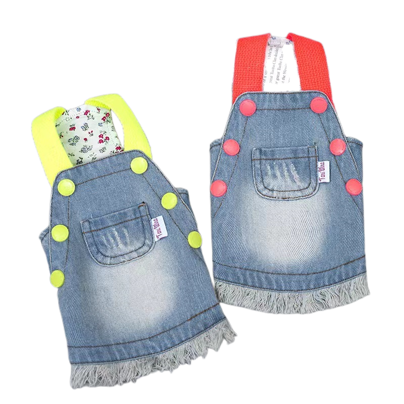 taniwina 형광성 fido denim 드레스 애완 동물 옷을위한 애완 동물 옷