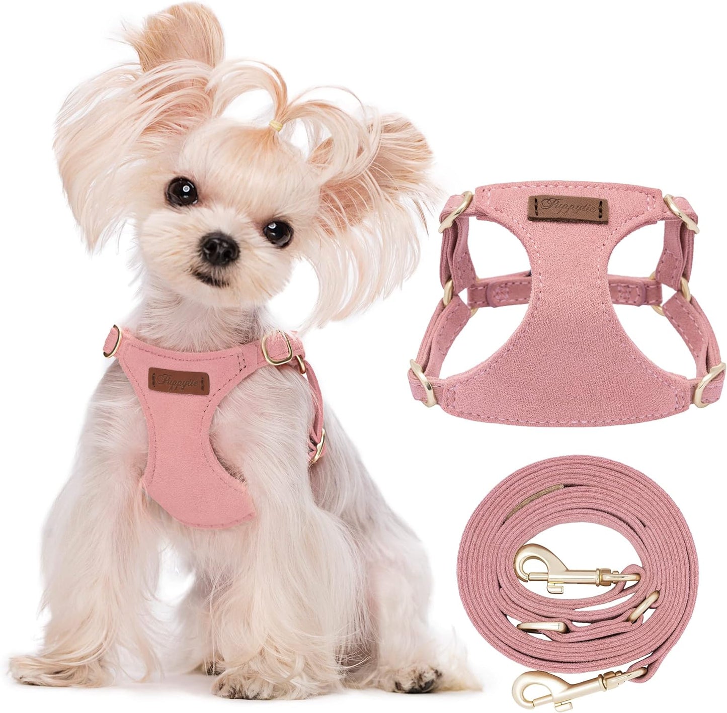 Puppytie多機能の犬の鎖を備えたプル犬のハーネス、ソフト調整可能なチョークエスケーププルーフペットハーネスベスト、ライト