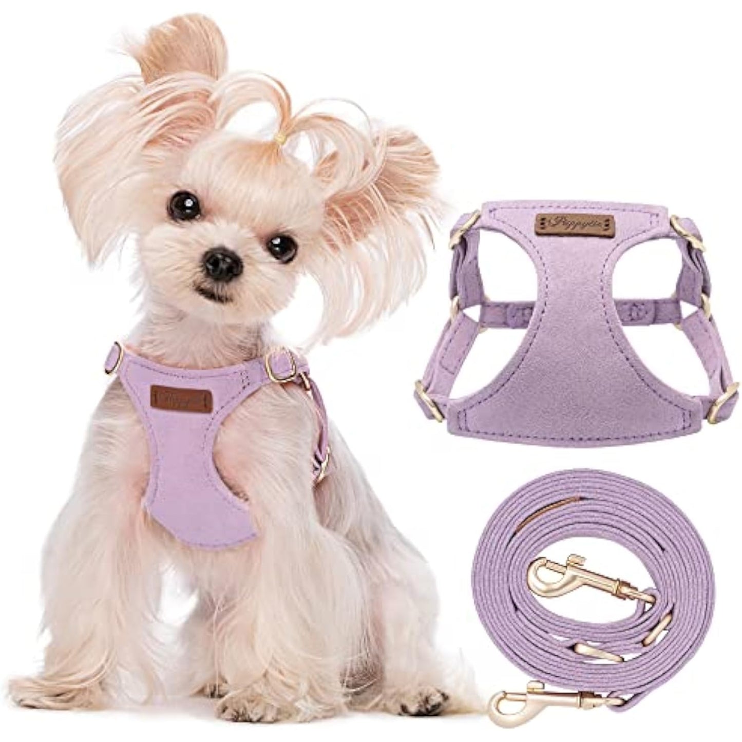 Puppytie多機能の犬の鎖を備えたプル犬のハーネス、ソフト調整可能なチョークエスケーププルーフペットハーネスベスト、ライト
