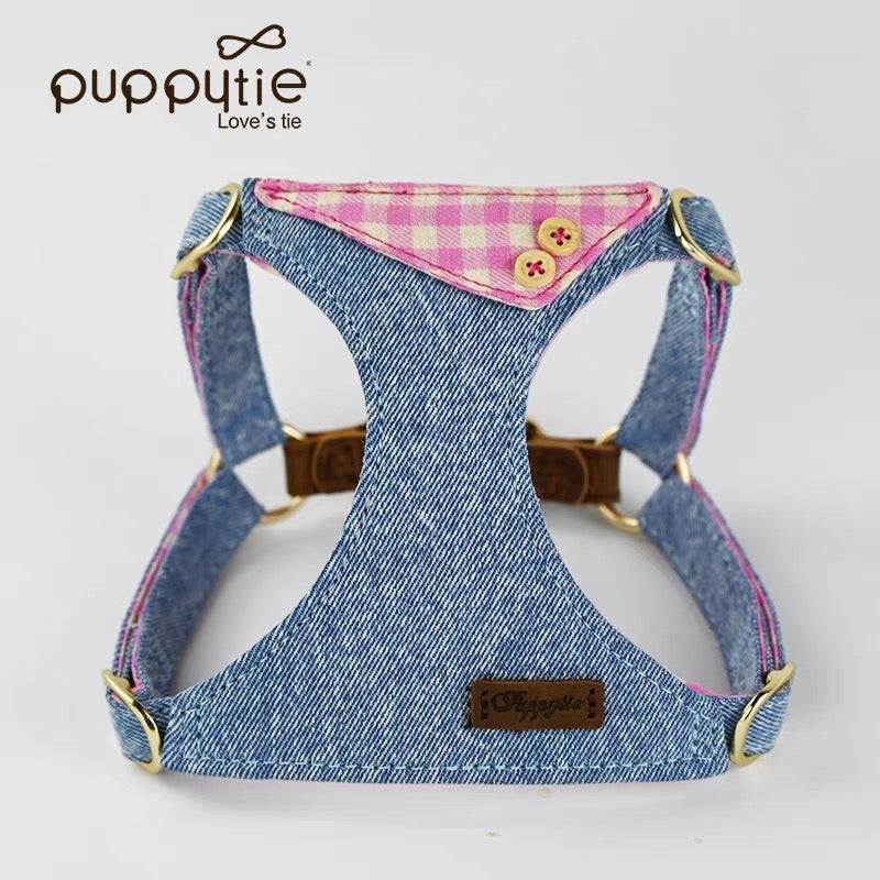 Puppytie Dog Leashベストスタイルのハーネス、小型犬用の調整可能なペットリーシュ、テディ、かわいいペット用品