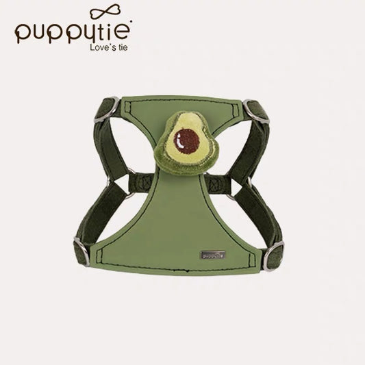 Puppytie ペット用ぬいぐるみフルーツハーネス＆リードセット – 猫犬兼用のかわいいベスト型胸当てハーネス| Plushruit Pet Harness and Leash Set – Cute Vest-Style Chest Harness for Cats and Dogs