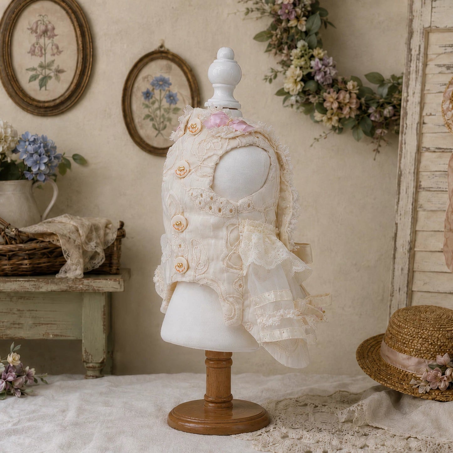 Elsamilu Rose Bouquet Lace Dress