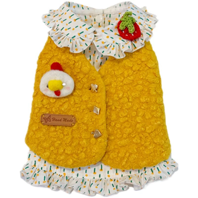 Elsamilu Cozy Chick Vest & Ruffle Shirt Set