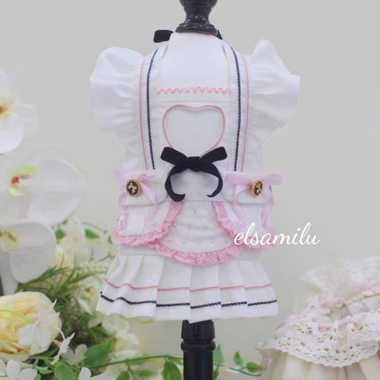 Elsamilu Sweetheart Cutout Pleated Dress (White Color)