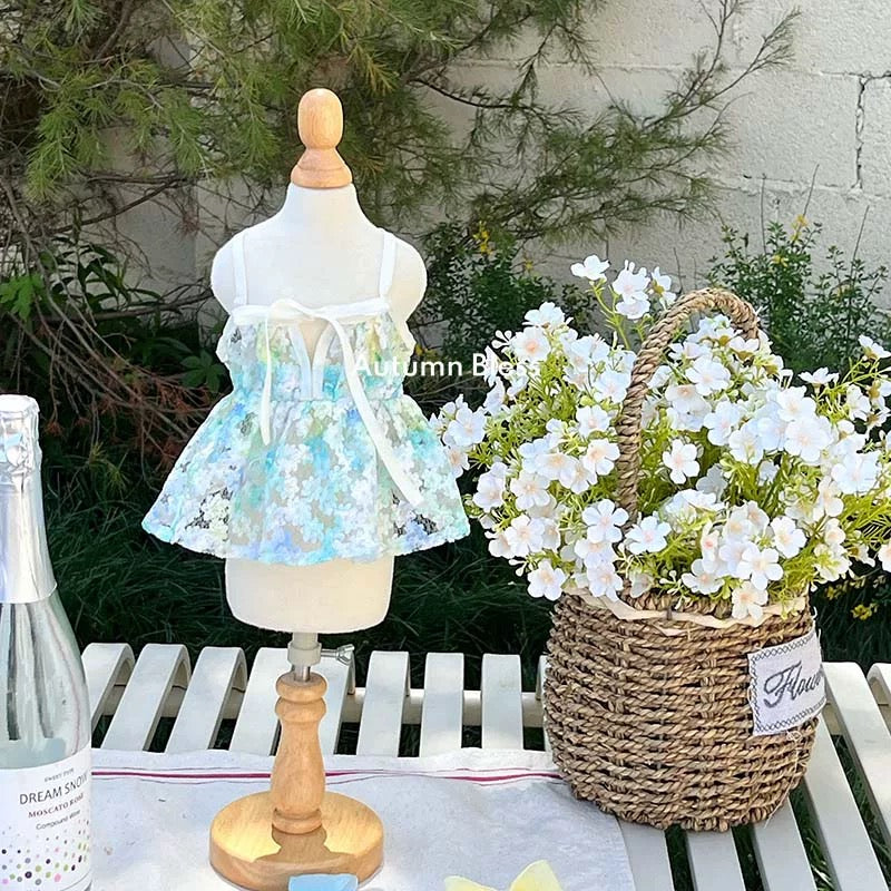 Autumn Bless フローラルレースキャミワンピース（リボン付き） | Floral Lace Picnic Camisole Dress with Ribbon