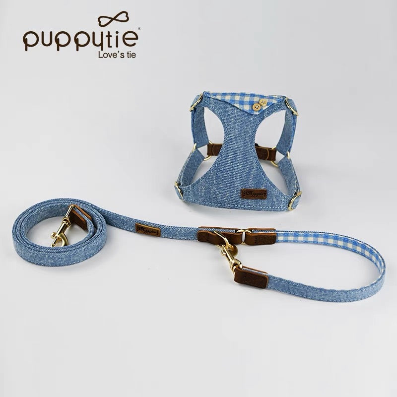 Puppytie Dog Leashベストスタイルのハーネス、小型犬用の調整可能なペットリーシュ、テディ、かわいいペット用品