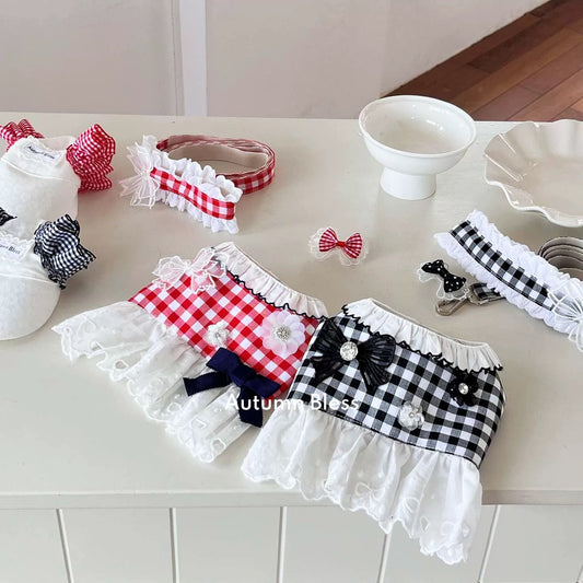 Autumn Bless フローラルチェックレースハーネス | Floral Checkered Lace Harness