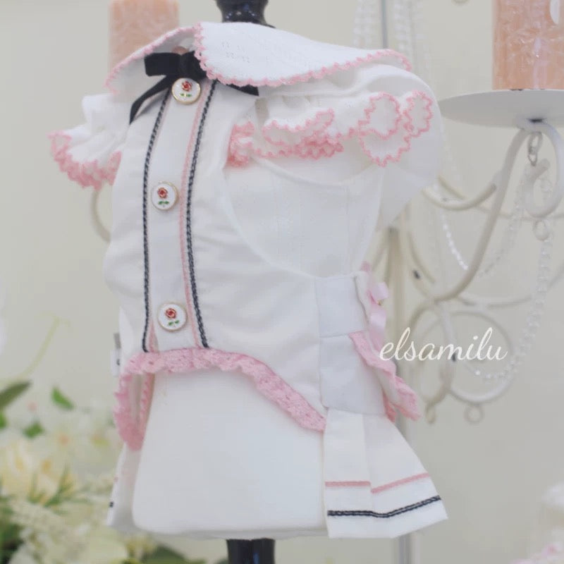 Elsamilu インナー付きプリーツワンピース | Pleated Dress with Inner Set (White Color)