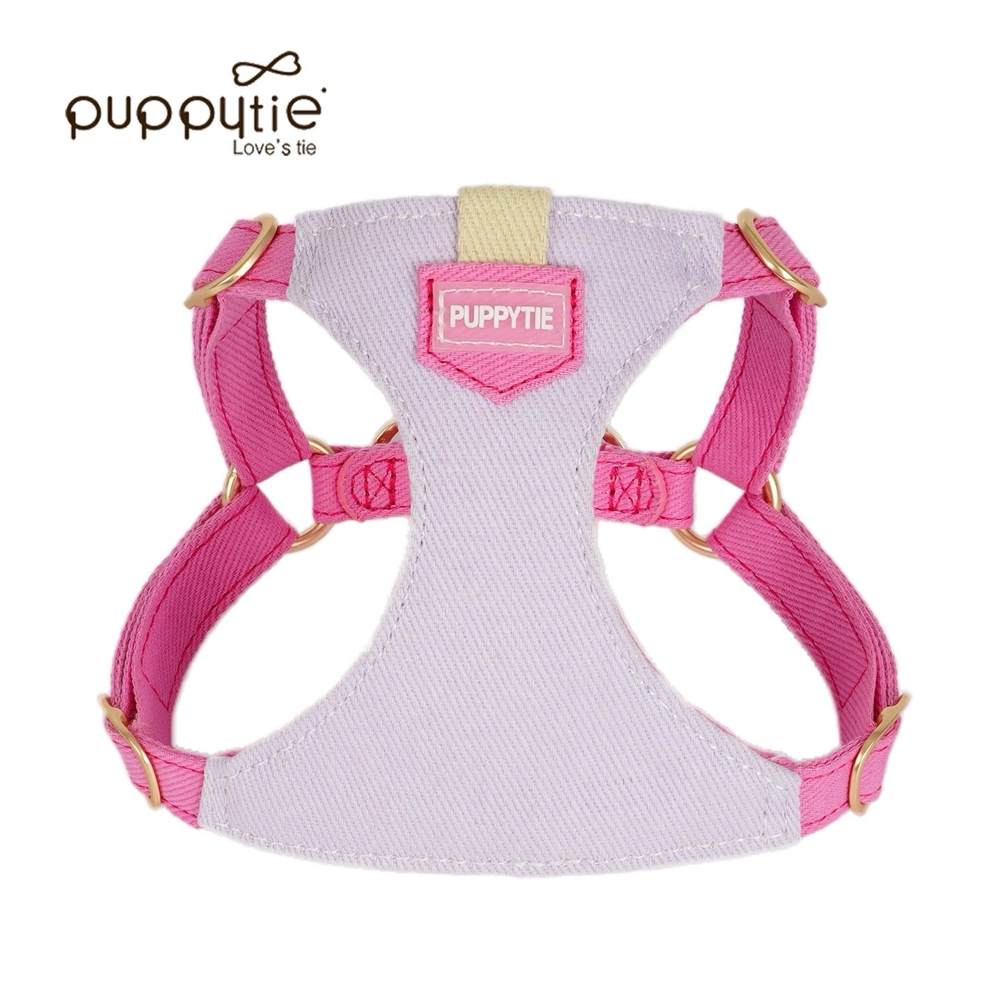Puppytie マカロンキャンディシリーズ ペット用リード＆ハーネスセット – 小型犬・猫用の可愛いデニム風ベスト型胸当て、散歩に最適|  Macaron Candy Series Pet Leash & Harness Set – Cute Denim Vest-Style Chest Harness for Small Dogs and Cats, Perfect for Daily Walks