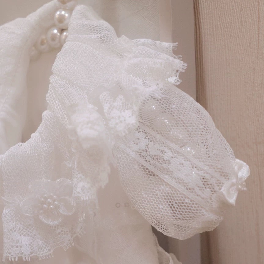 Elsamilu Lace Blossom Ruffle Dress