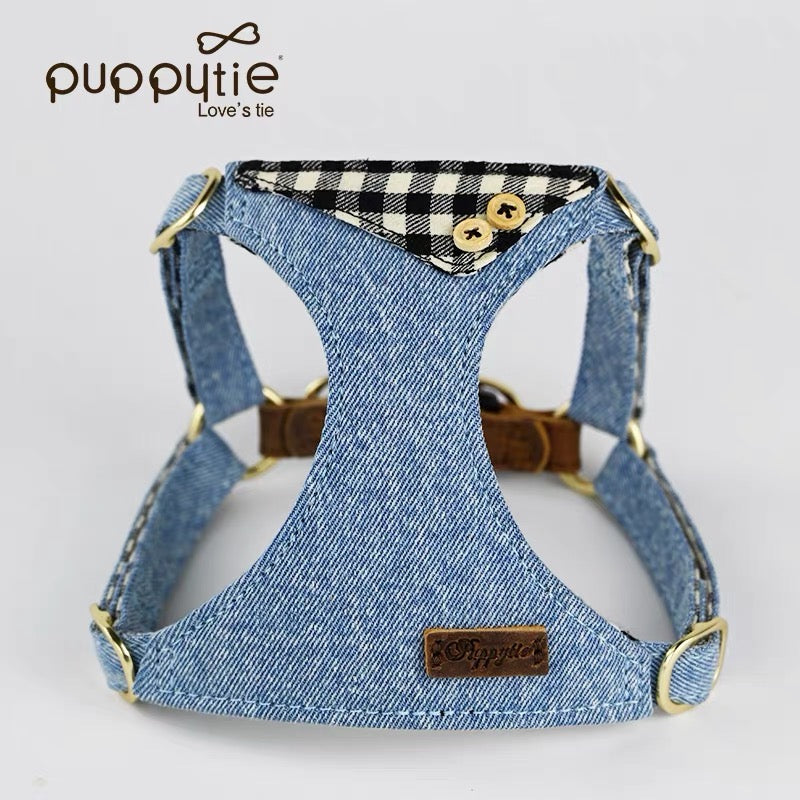 Puppytie Dog Leashベストスタイルのハーネス、小型犬用の調整可能なペットリーシュ、テディ、かわいいペット用品