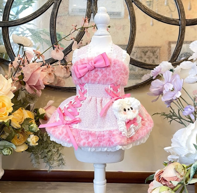 Fancy House  Doll Lace Ribbon Dress