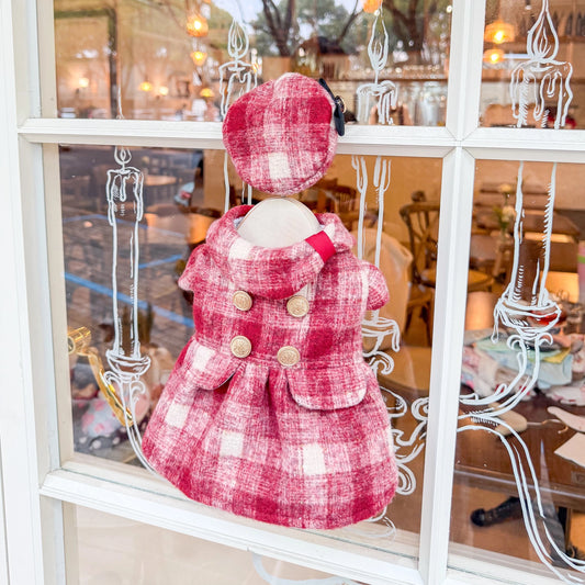 Fancy House Classic Tweed Double Button Coat Dress