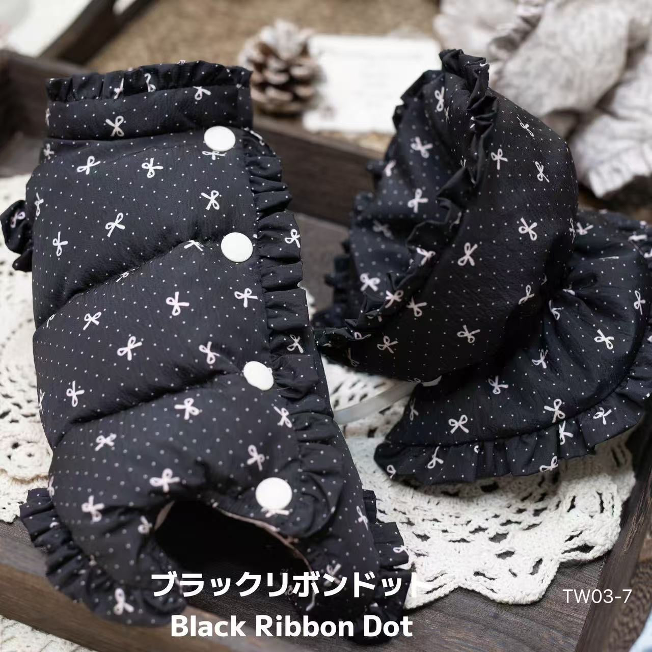 TaniWina Floral Frill Hanging-Leg Down Jumpsuit with 3-Way Neck Warmer – Girls Edition