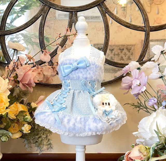 Fancy House  Doll Lace Ribbon Dress