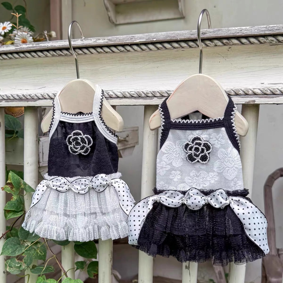 Fancy House Camellia Monochrome Tulle Dress for Small Dogs & Cats