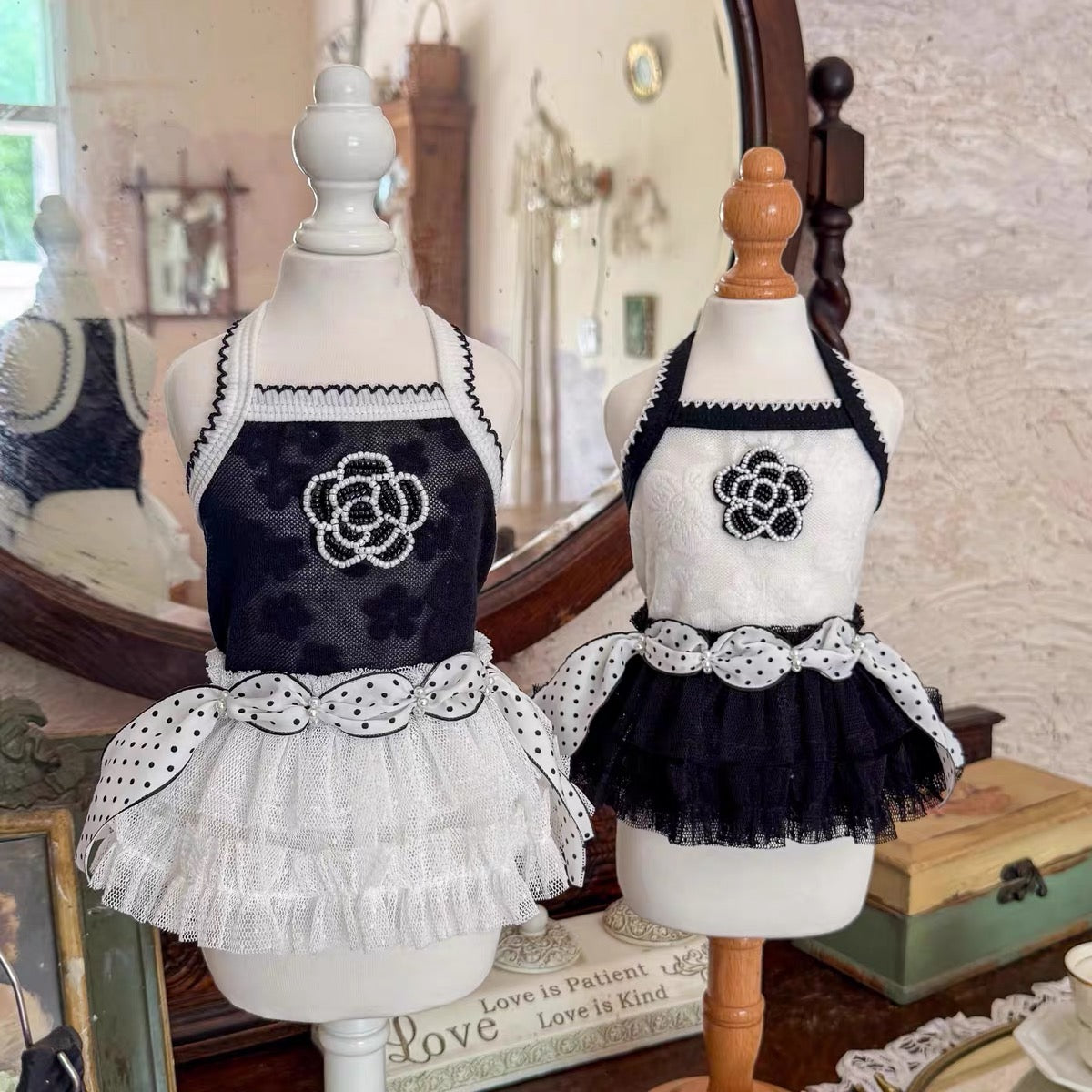 Fancy House Camellia Monochrome Tulle Dress for Small Dogs & Cats
