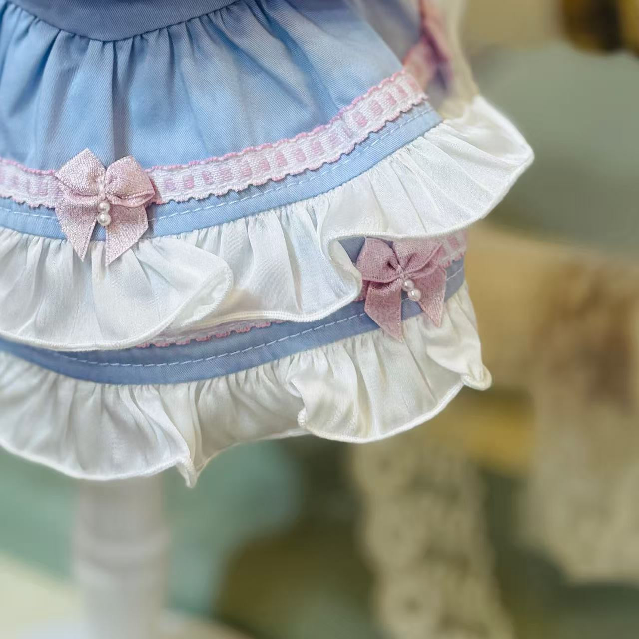 Elsamilu Girly Sailor Ribbon Dress with Plush Bow