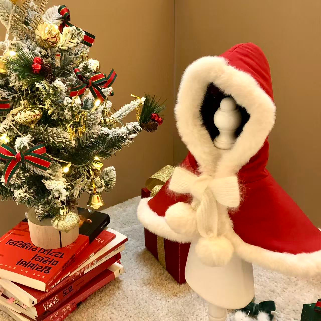 Autumn Bless メリーチェック柄リバーシブルペットマント | Merry Tartan Reversible Pet Cloak