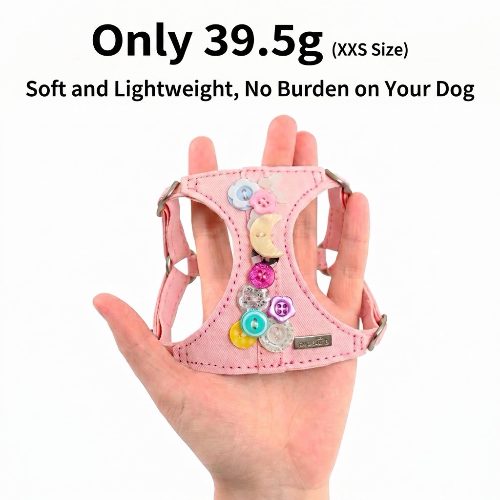 Puppytie Sweet Candy Button No Pull Dog & Cat Harness – Adjustable Vest Harness for Small Pets